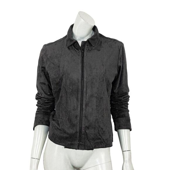 Carine Roitfeld x Uniqlo Women's Faux Suede Jacket in Black Size Large - Picture 1 of 7